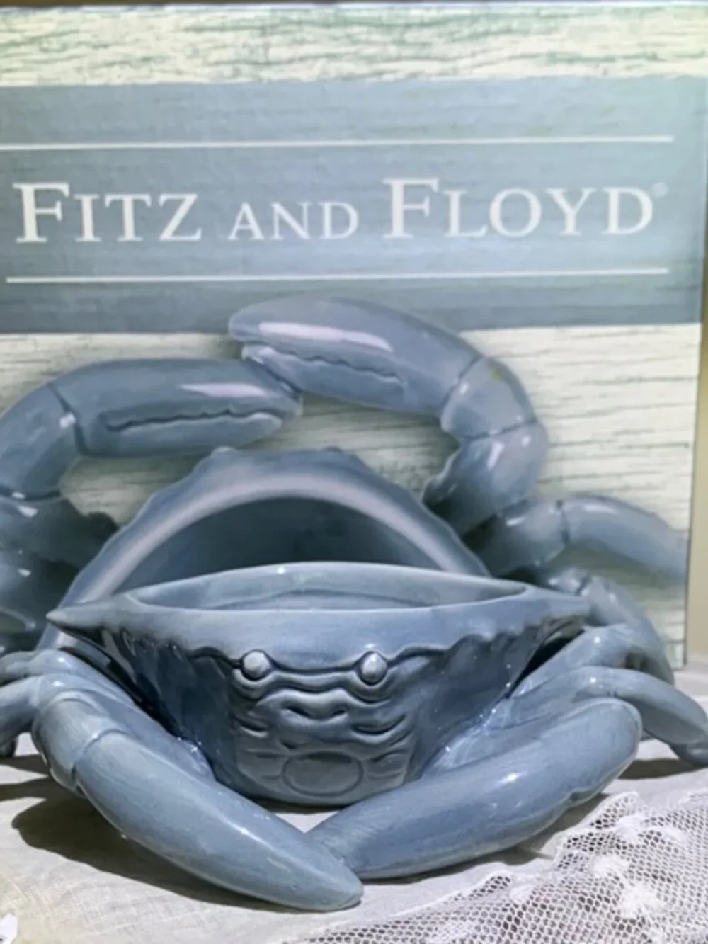 Fitz and Floyd Cape Coral Collection -  Crab Butter Dish 1 piece NWT